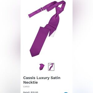 Cassis Electric Purple Magenta Tie Wedding Prom Tuxedo Pre Tied clip